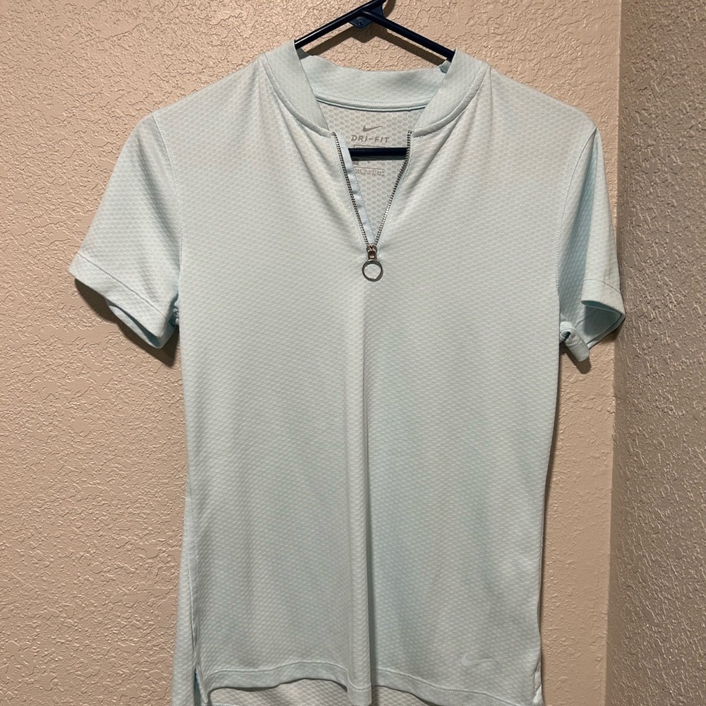 Nike Sky Blue Dri-FIT Zip Polo